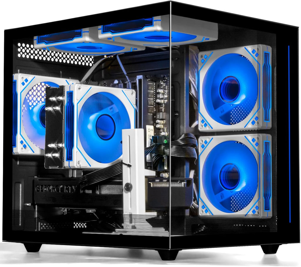 Gaming PC Desktop Ryzen 7 5700X, GeForce RTX 5060, 32G DDR4 RAM, 1TB NVME SSD, Prebuilt Tower Computer for Gaming, Home (Black)