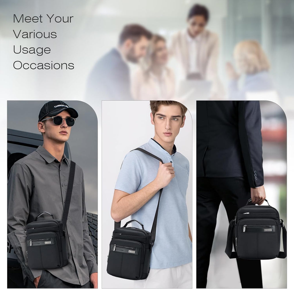 SPAHER - Mala para homem, mala de mão, tiracolo, bolsa de ombro, para homem, bolsa de peito, bolsa de ombro, Ipad mensageiro, bolsa de negócios, porta-talheres crossbody presente