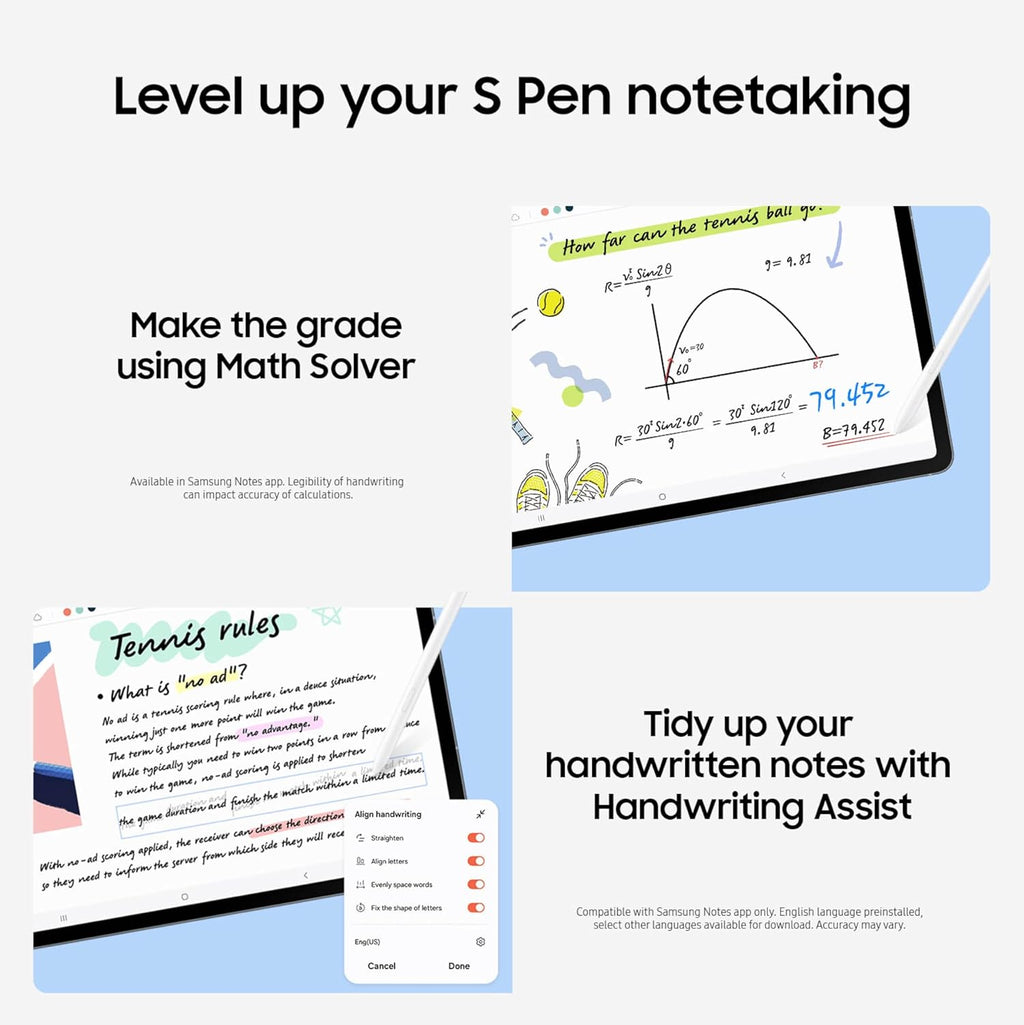 SAMSUNG Galaxy Tab S10 FE+ 13.1” 256GB WiFi Android Tablet, Large Display, Long Battery Life, Exynos 1580 Processor, IP68, Water-Resistant, 90 Hz Refresh, S Pen for Note-Taking, US Version, Silver