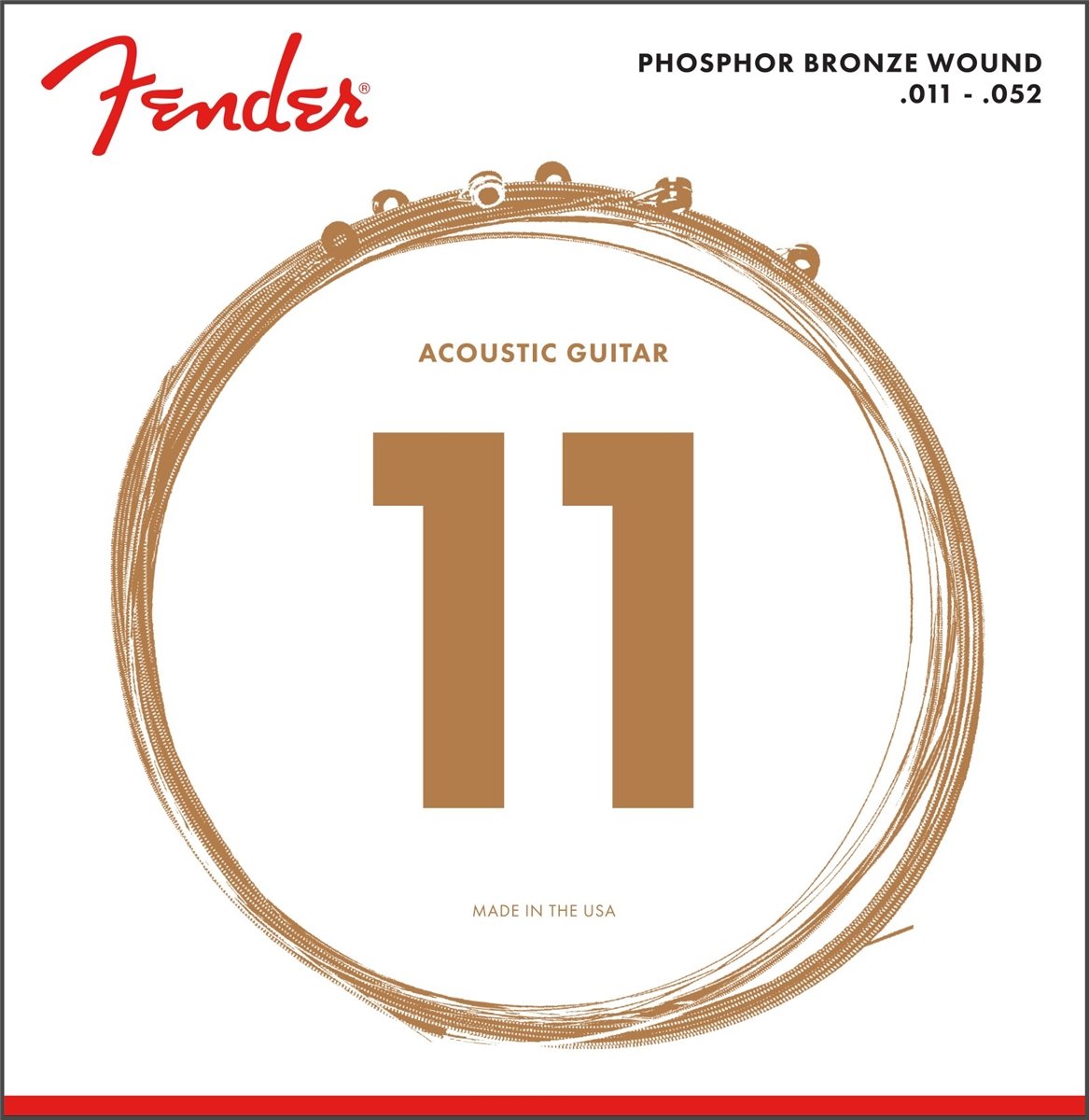 Fender Phosphor Bronze Acoustic Guitar Strings Ball End 60XL Extra Light - 10-48