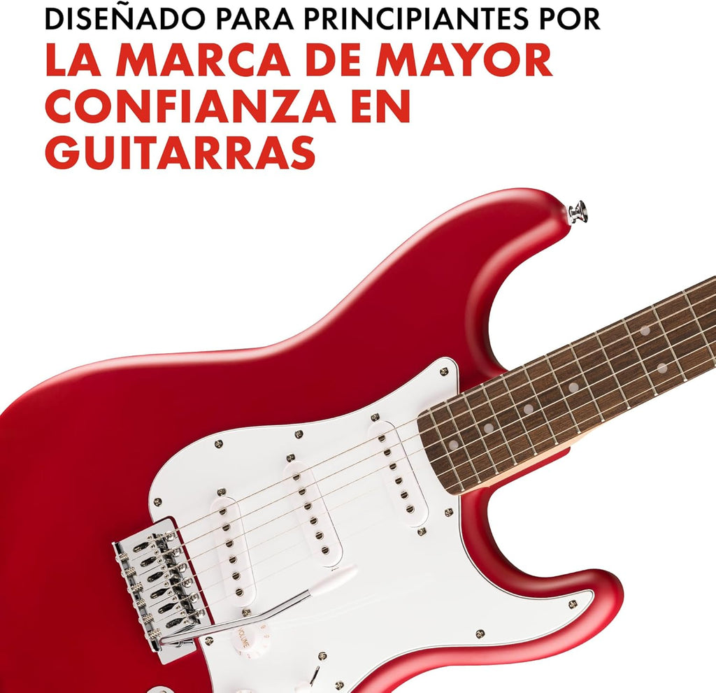 Fender Squier Debut Series Stratocaster Guitarra Eléctrica, Guitarra para Principiantes, con 2 Años de Garantía, Rojo Dakota