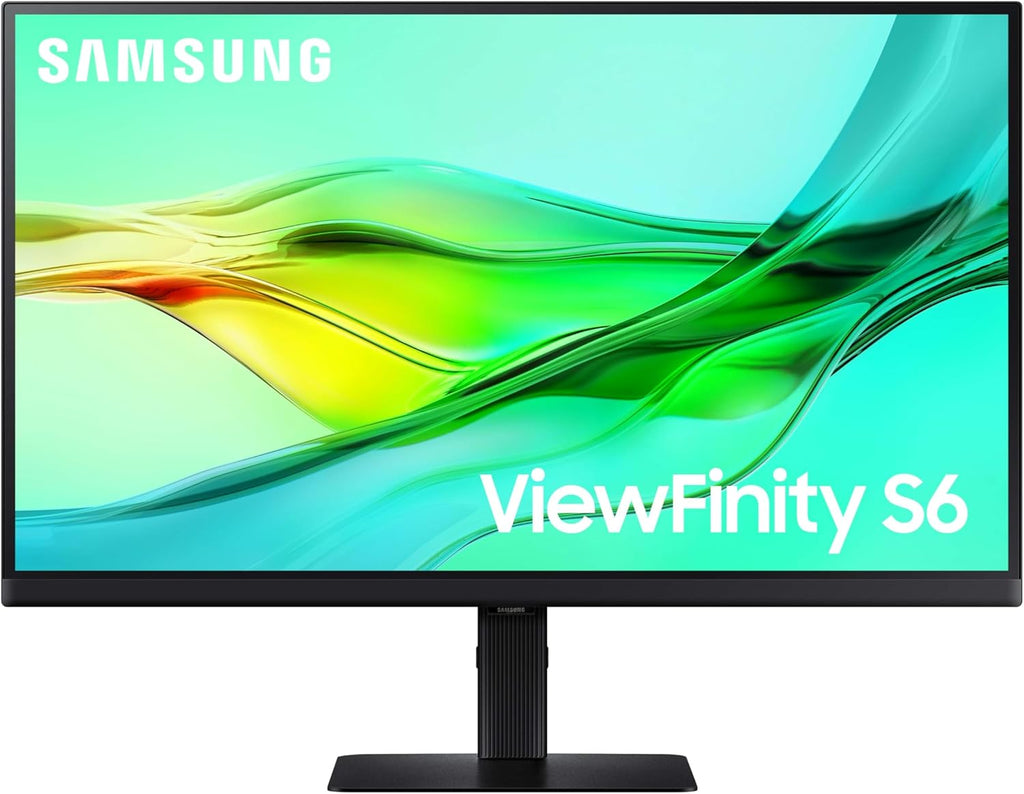 SAMSUNG 24" ViewFinity S6 (S60UD) Series QHD High Resolution Computer Monitor, 100Hz, HDR10, USB-C, Built-In LAN Port, Daisy Chain Support, Easy Setup, Height Adjustable Stand, LS24D606UANXZA, 2024