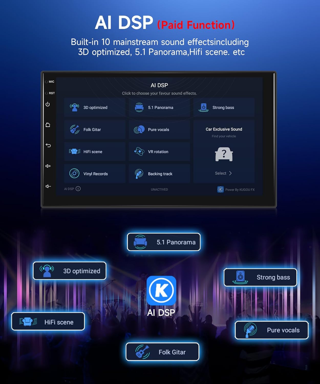 4G+64G Wireless Carplay Android 13 Car Radio 2 DIN with Android Auto GPS Navi WiFi 7 Inch Touchscreen Car Radio with Mirror Link Bluetooth FM/RDS/32EQ/AI DSP/Dab/OBD/DVR/SWC Rear Camera