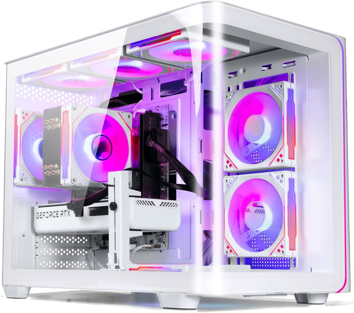 Desktop Computers,32G RAM,1TB NVMe SSD,Core i5-12400F,RTX 3050 6G,Prebuilt Gaming PC,Tower Computer Gamer,Work,VR,4K,Home and Business WiFi 6 White