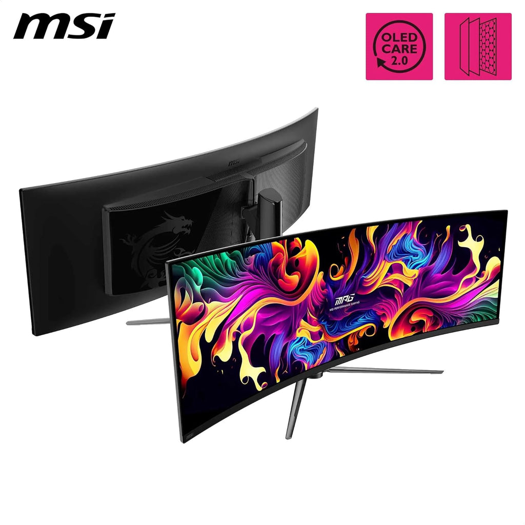 MSI MPG 491CQPX QD-OLED Monitor curvo de jogos de 49" DQHD, 1800R, 5120 x 1440 Quantum Dot OLED painel, 240 Hz/0,03 ms, 99% DCI-P43, ecrã HDR True Black 00, KV. M/Preto