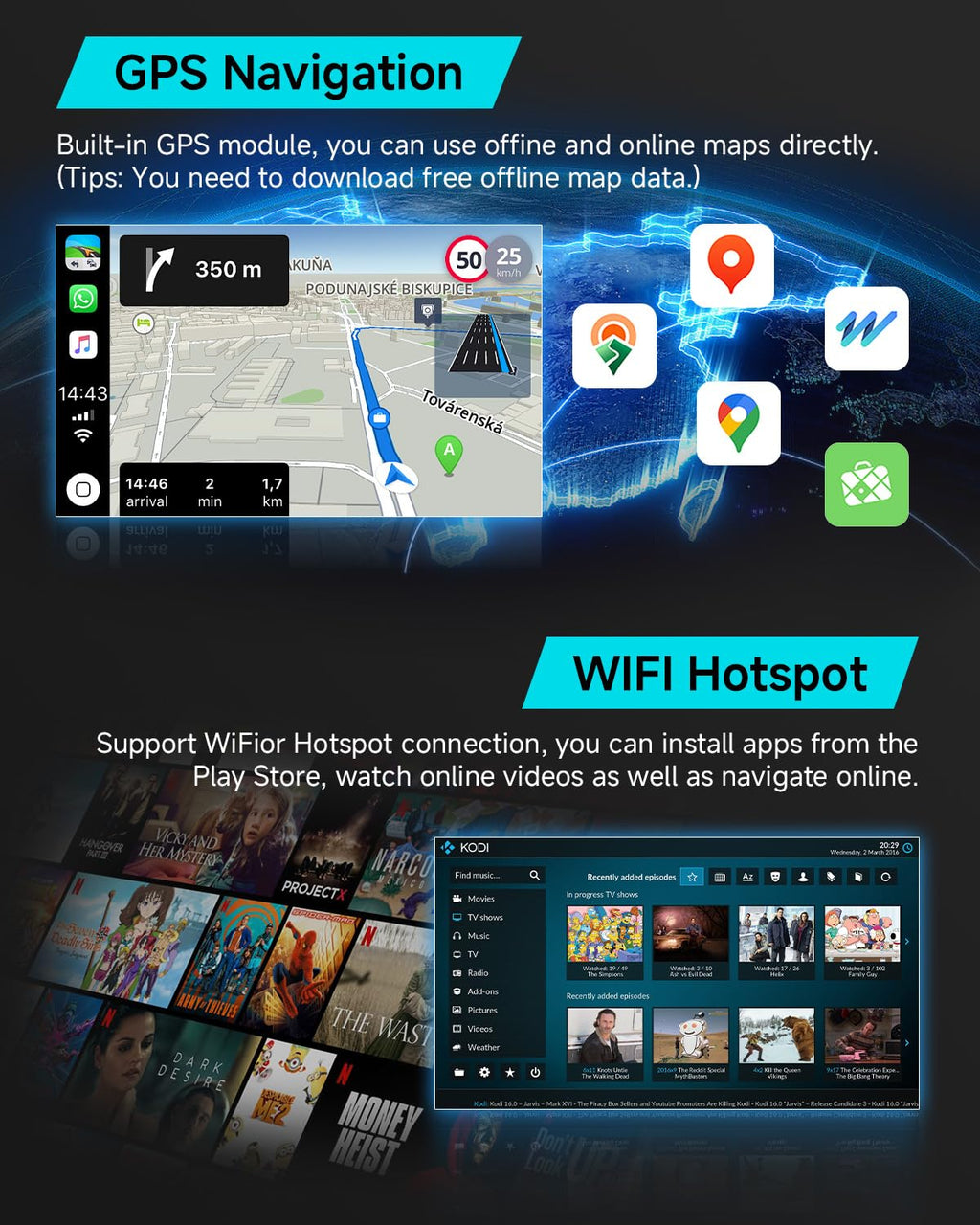 2G+64G Carplay Android Car Radio for Opel Astra J/Buick Excelle GT XT 2010-2014 7 Inch Car Radio 2 Din with Android Auto GPS Navi WiFi Mirror Link Bluetooth FM/RDS EQ/USB/SWC Rear Camera