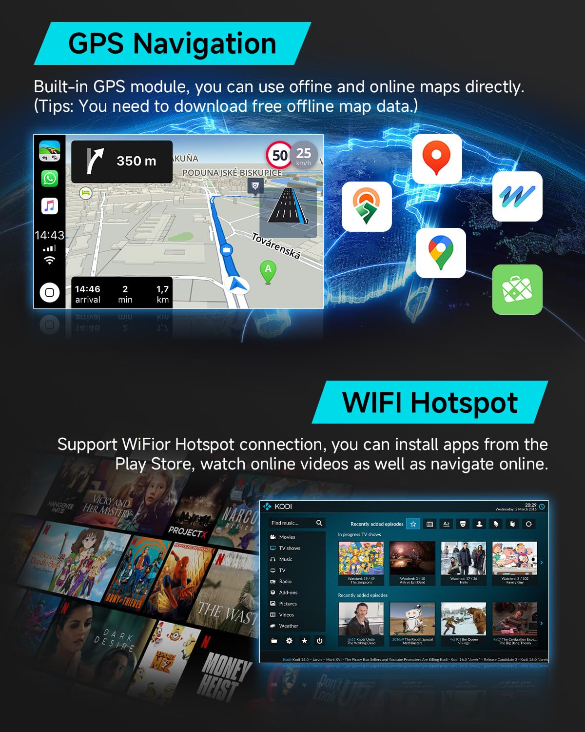 2G+64G Carplay Android Car Radio for Opel Astra J/Buick Excelle GT XT 2010-2014 7 Inch Car Radio 2 Din with Android Auto GPS Navi WiFi Mirror Link Bluetooth FM/RDS EQ/USB/SWC Rear Camera