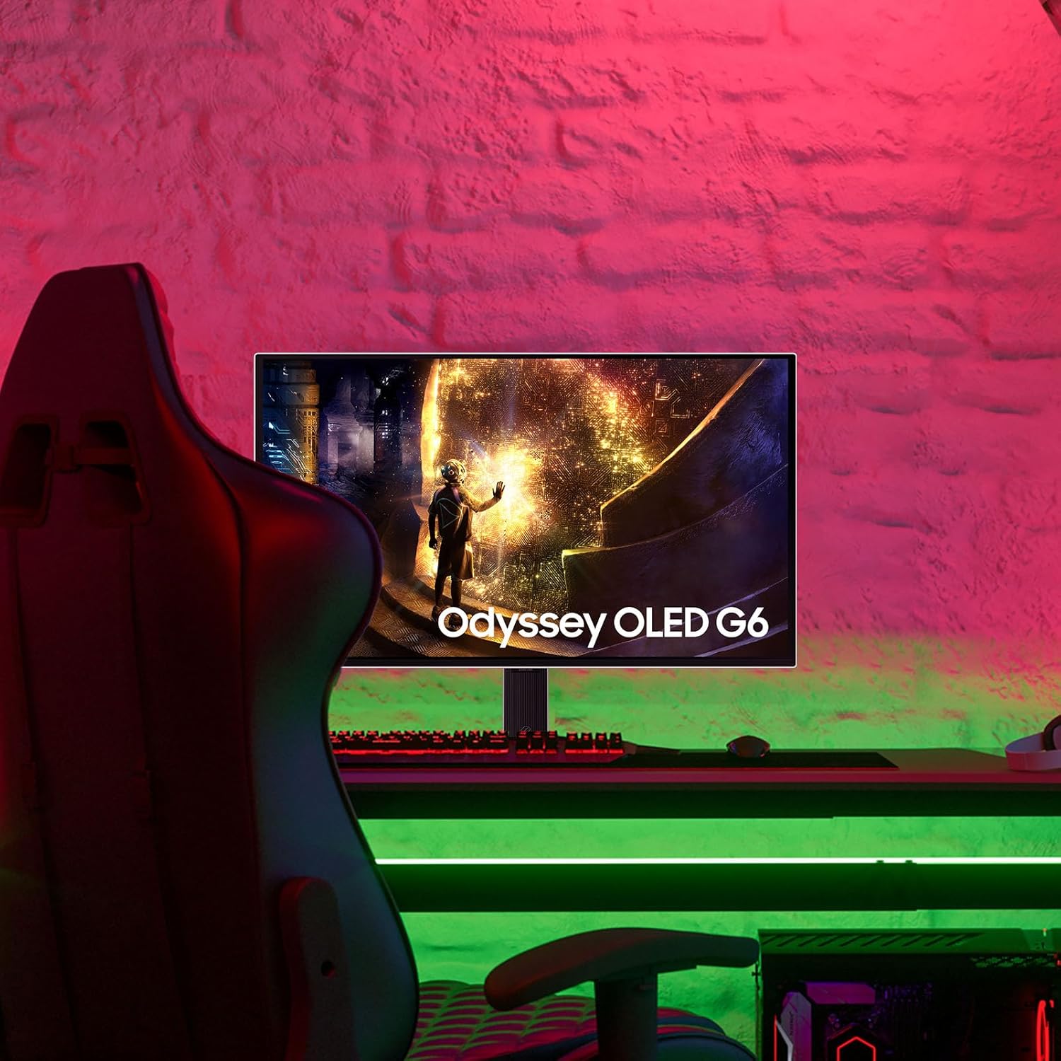 Samsung 27” Odyssey OLED G6 (G61SD) QHD & QD-OLED 240Hz 0.03ms FreeSync Premium Pro Gaming Monitor with Sleek Metal Design, 3 Year Warranty, US, LS27DG610SNXZA