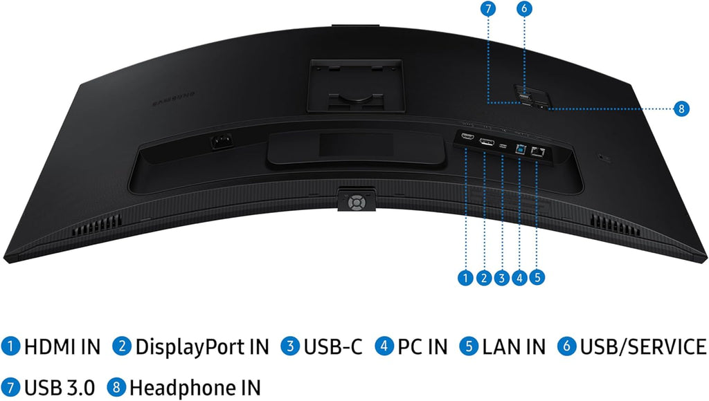 Samsung 34-Inch ViewFinity S65VC Series Ultra-WQHD Curved Computer Monitor, 100Hz, AMD FreeSync, HDR10, USB-C, Built-in Speaker, Camera, KVM Switch, Eye Care, Eco-Packaging, LS34C650VANXGO, Black