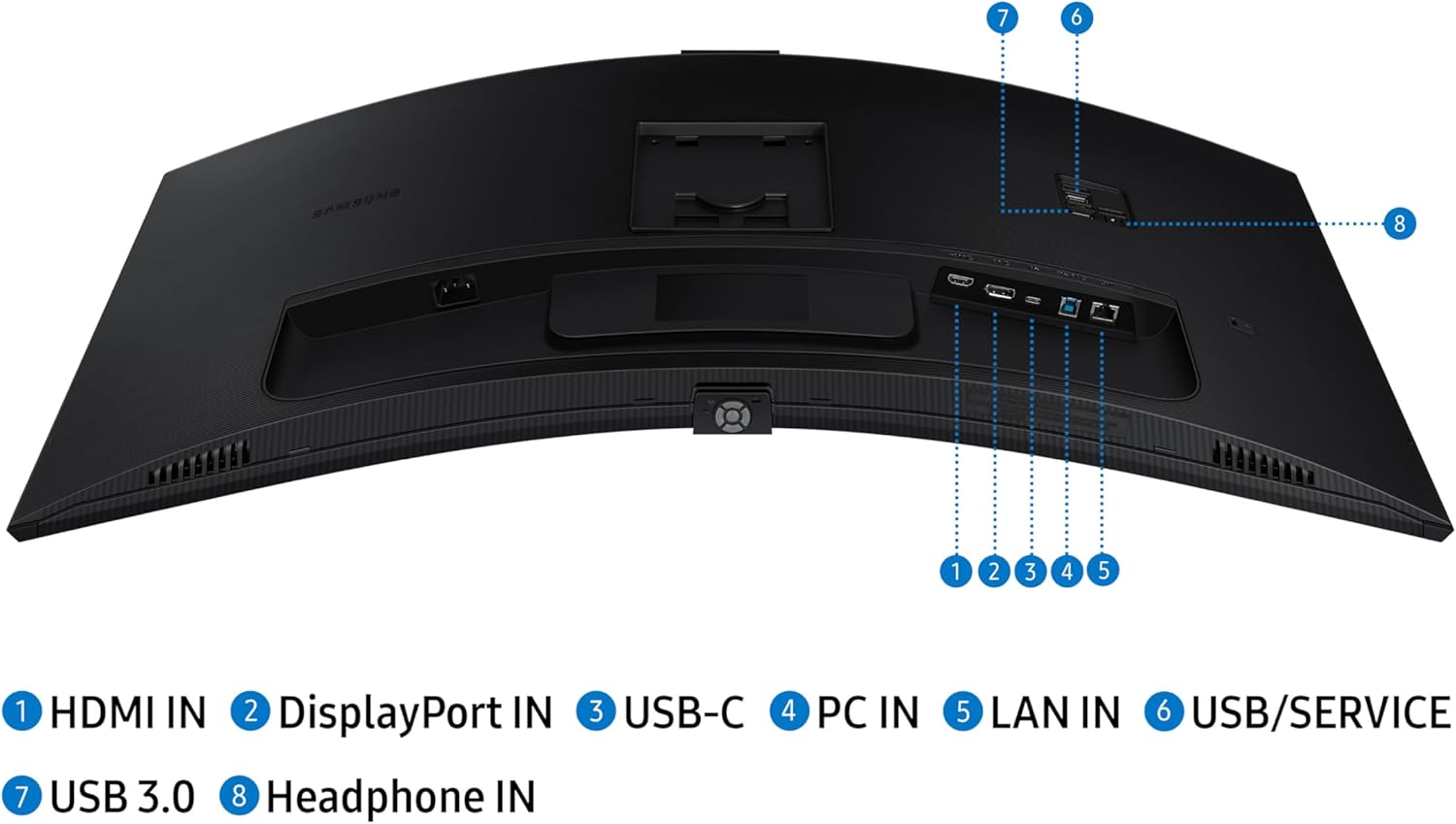 Samsung 34-Inch ViewFinity S65VC Series Ultra-WQHD Curved Computer Monitor, 100Hz, AMD FreeSync, HDR10, USB-C, Built-in Speaker, Camera, KVM Switch, Eye Care, Eco-Packaging, LS34C650VANXGO, Black