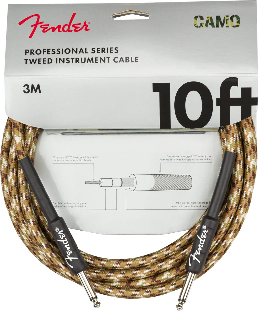 Fender PRO 10 ANGL INST CABLE BLK