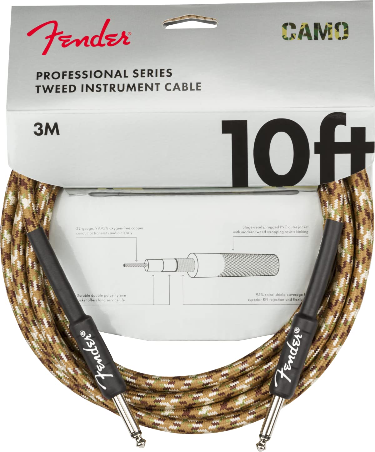 Fender PRO 10 ANGL INST CABLE BLK