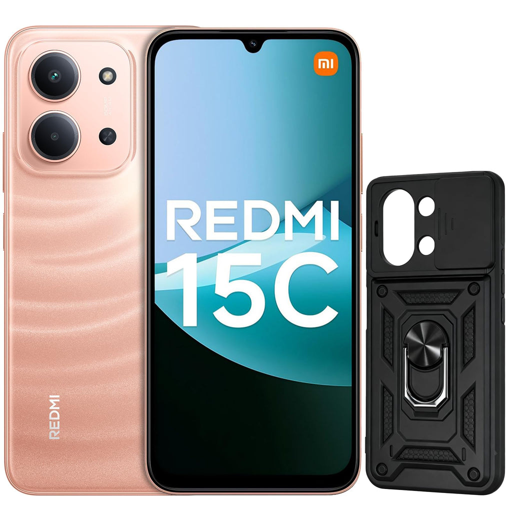 XIAOMI Redmi 15C Smartphone 4+256GB Pantalla de 6.9" 120Hz cámara IA de 50MP batería de 6000mAh Carga rápida de 33W procesador Octa-Core Negro(con Funda)