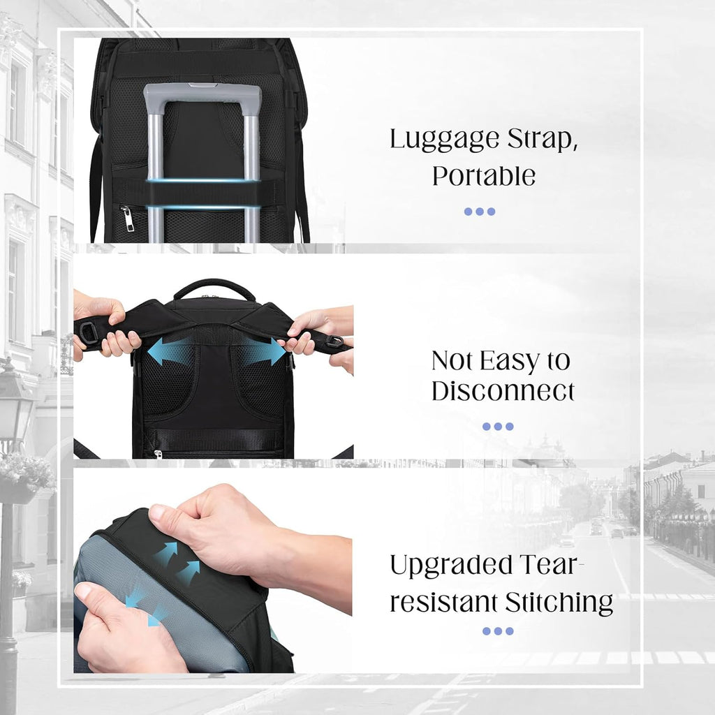 Mochila viagem cabine avion 40 x 20 x 25, mochila Ryanair 40 x 20 x 25, mochila de cabine de baixo assento bolsa de viagem impermeável bagagem de mão com fivela de peito e bolsa anti-roubo,