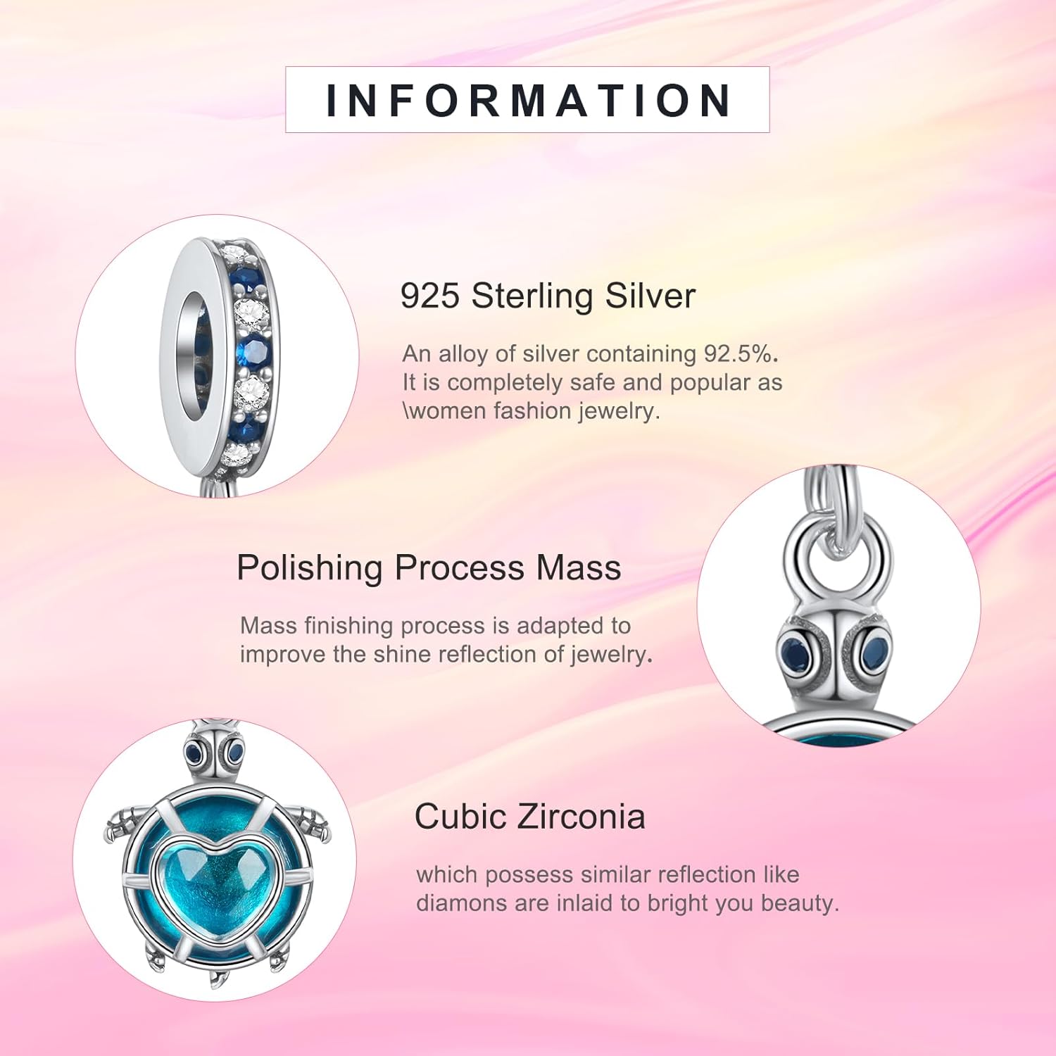 NINGAN 925 Pingente de charme de prata esterlina eu amo a minha família, pulseira colar e pérolas para presentes de aniversário familiares femininos