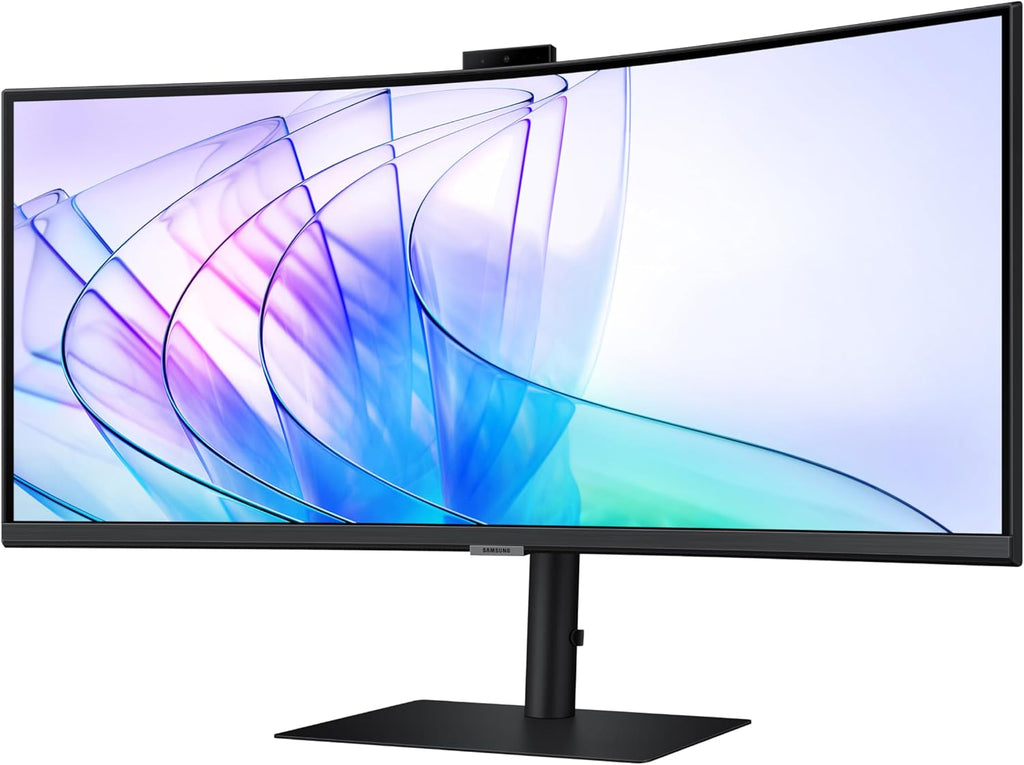 Samsung 34-Inch ViewFinity S65VC Series Ultra-WQHD Curved Computer Monitor, 100Hz, AMD FreeSync, HDR10, USB-C, Built-in Speaker, Camera, KVM Switch, Eye Care, Eco-Packaging, LS34C650VANXGO, Black