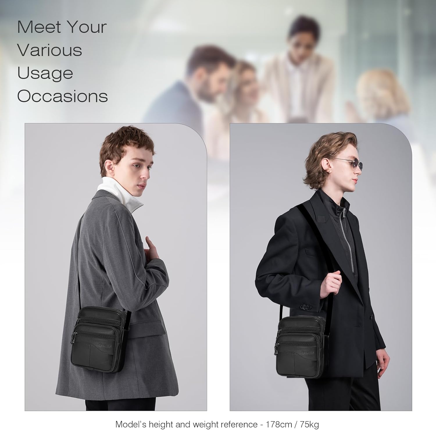 SPAHER - Mala de ombro para homem, tiracolo, de couro versátil, pequena tiracolo, para homem, bolsa, negócios, vintage, mochilas usadas, capas multifuncionais, malas de mão de viagem