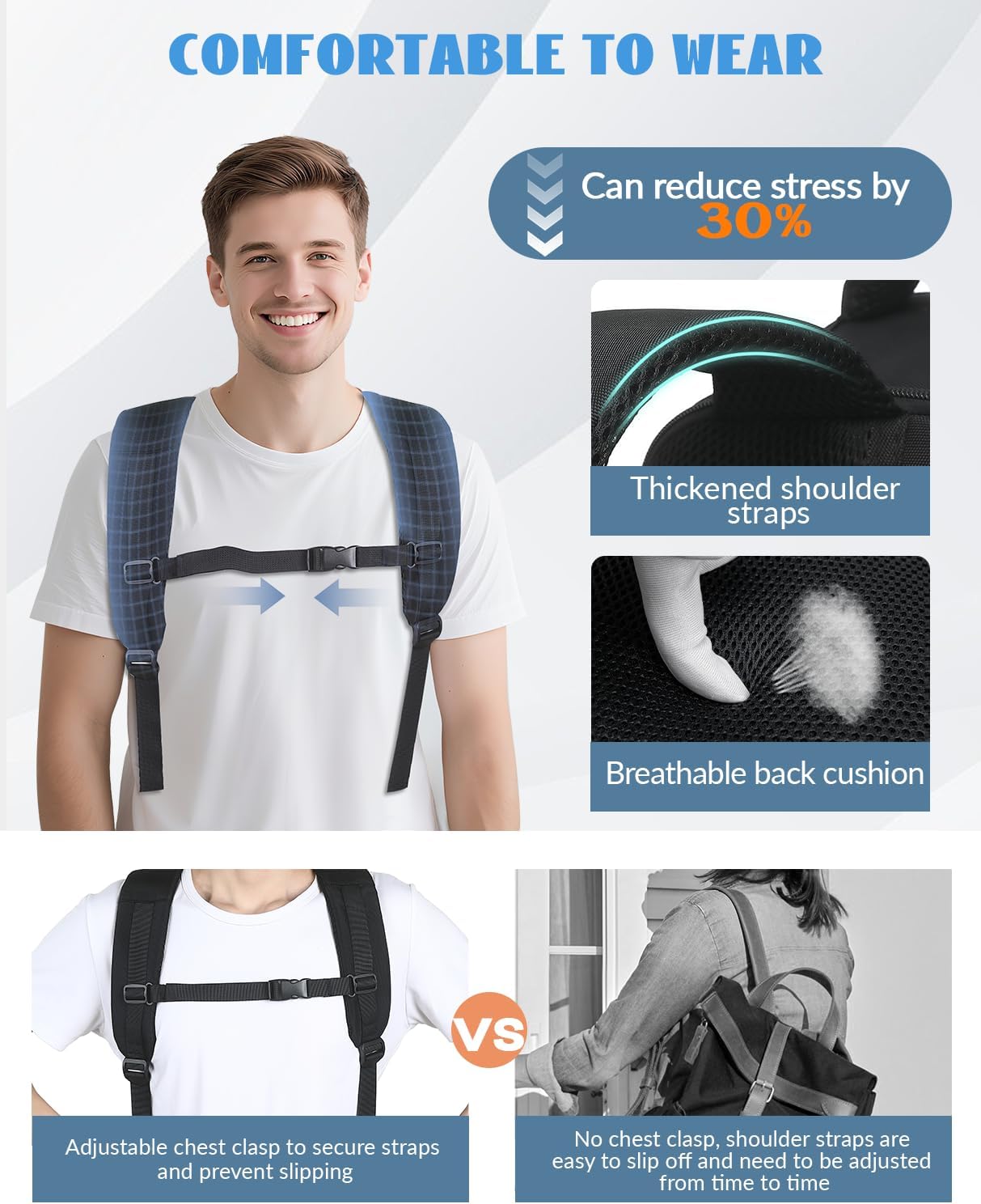 Mochila Viaje Cabina Avion 40x20x25 Para Ryanair Equipaje De Mano Mochila Cabina Negro Repelente Al Agua Antirrobo Para Hombre