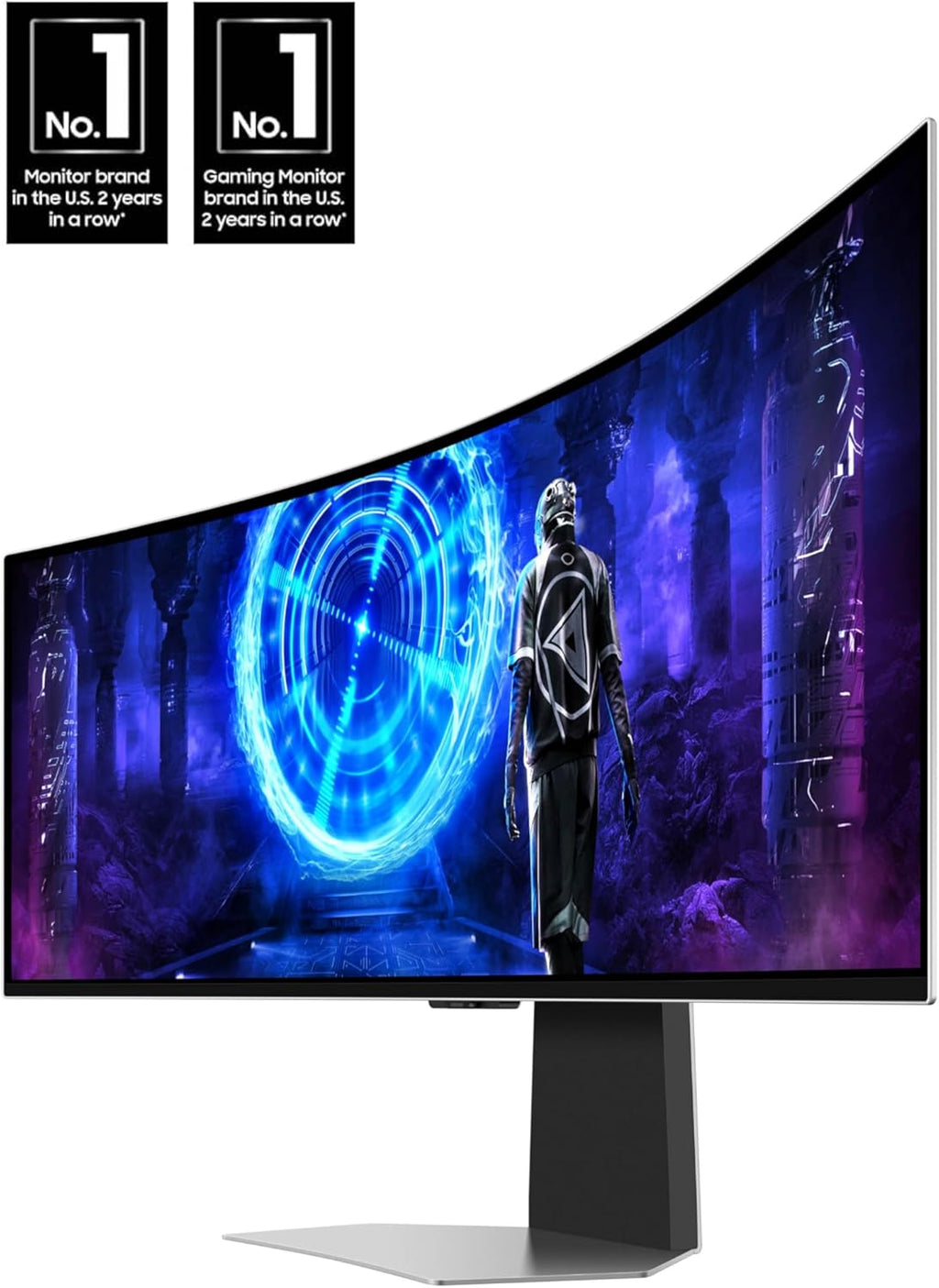 Samsung 49-Inch Odyssey G9 (G95SD) Series QD-OLED G-Sync Compatible Curved Gaming Monitor, 240Hz, 0.03ms, Dual QHD, Glare Free, FreeSync Premium Pro, Ergonomic Stand,LS49DG956SNXGO,2024, 3 Yr Warranty