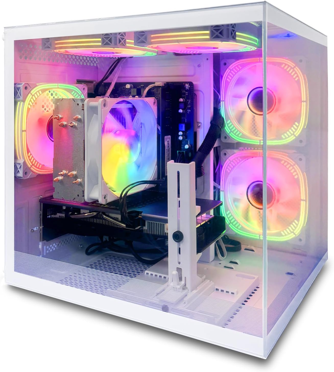 Desktop Computers,32G RAM,1TB NVMe SSD,Core i5-12400F,RTX 3050 6G,Prebuilt Gaming PC,Tower Computer Gamer,Work,VR,4K,Home and Business WiFi 6 White