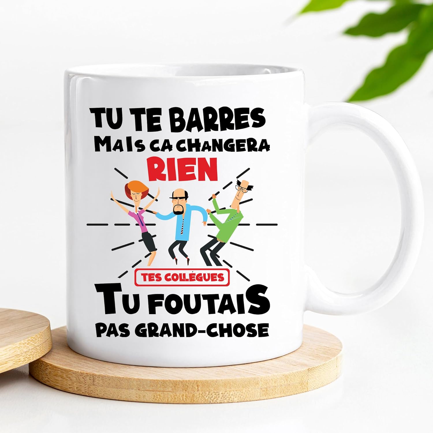 Collegue Mug | Mug Humour Colleggue tu te barras caneca mensagem divertida Rigolo | ideia de presente caneca de humor para colega | Travail Bureau Homme Femme pour anniversaire Noël