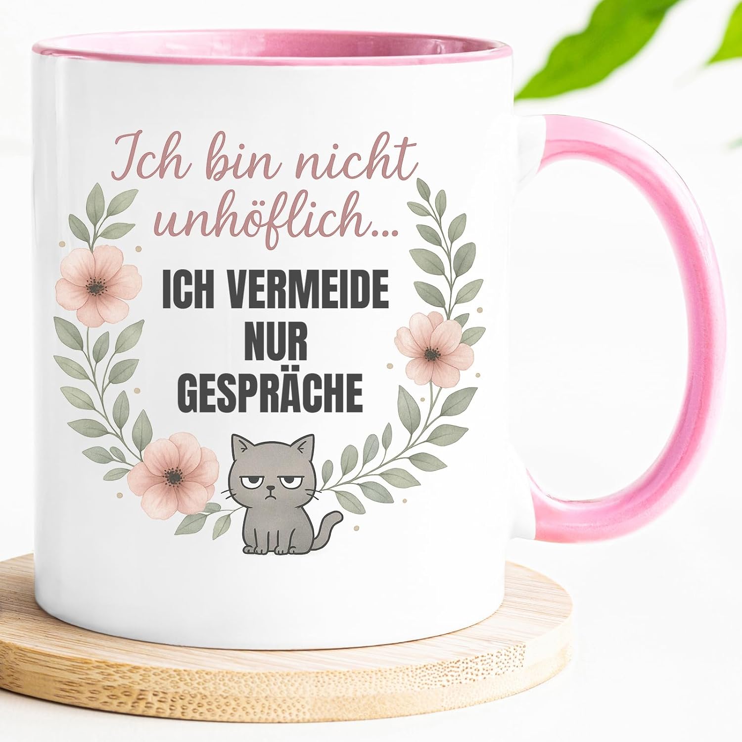 Jungle Mug – Caneca de gato não sou rude | Presente divertido escritório colega amigo | Dito para manhã muffel e humor no escritório
