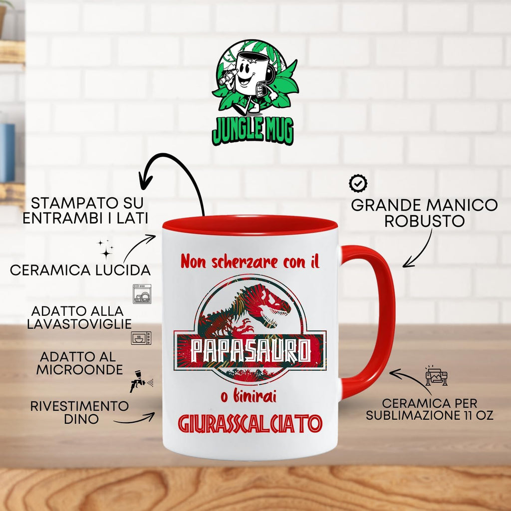 Jungle Mug Dia do Pai | Caneca Papasaurus | ideia de presente para homem | aniversário pai | caneca dia do pai ideias de presente | ideias para presentes do pai | festa aniversário ideia presente