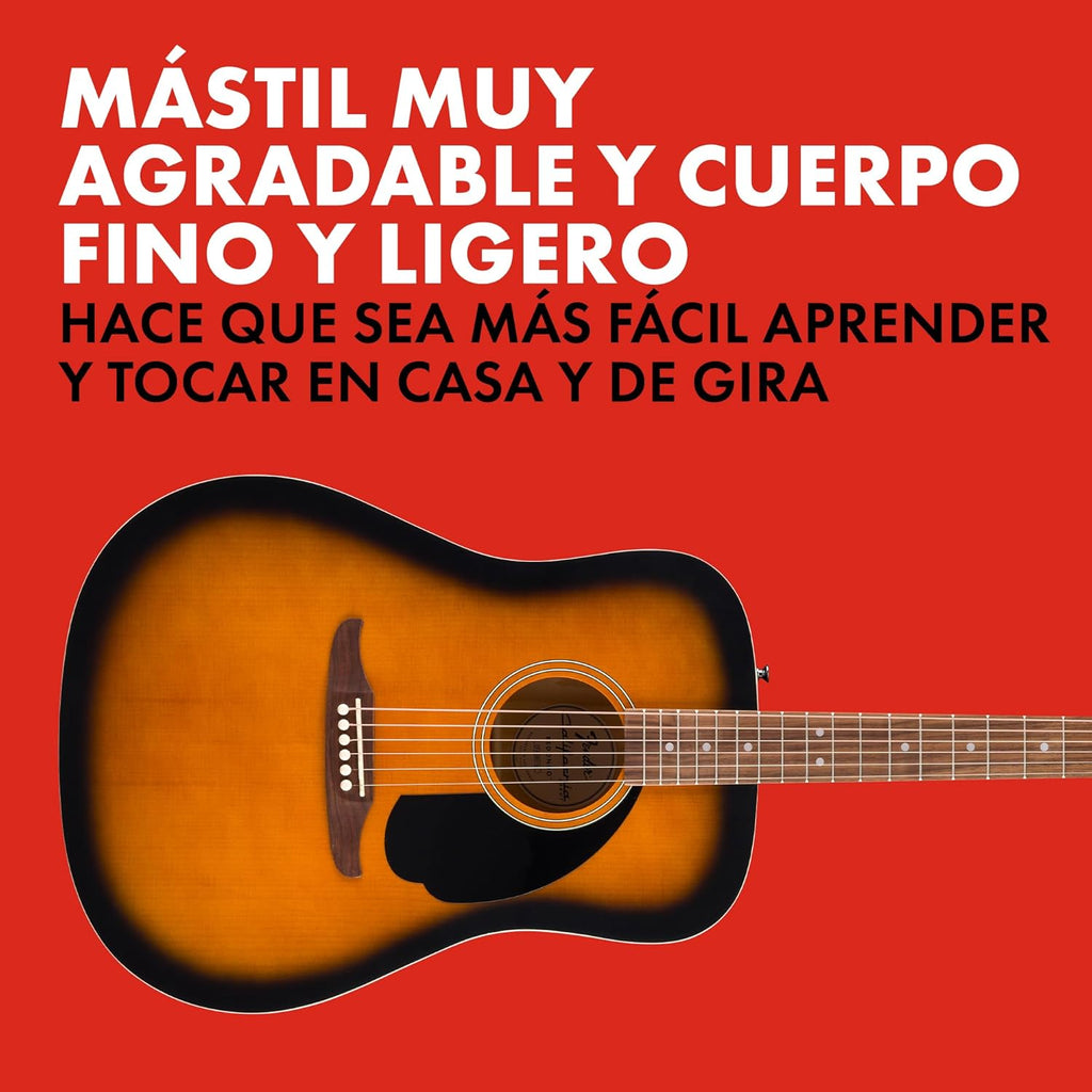 Fender California Debut Redondo Dreadnought Acoustic Guitar, Spruce Top, Black Pickguard, 2-Colour Sunburst