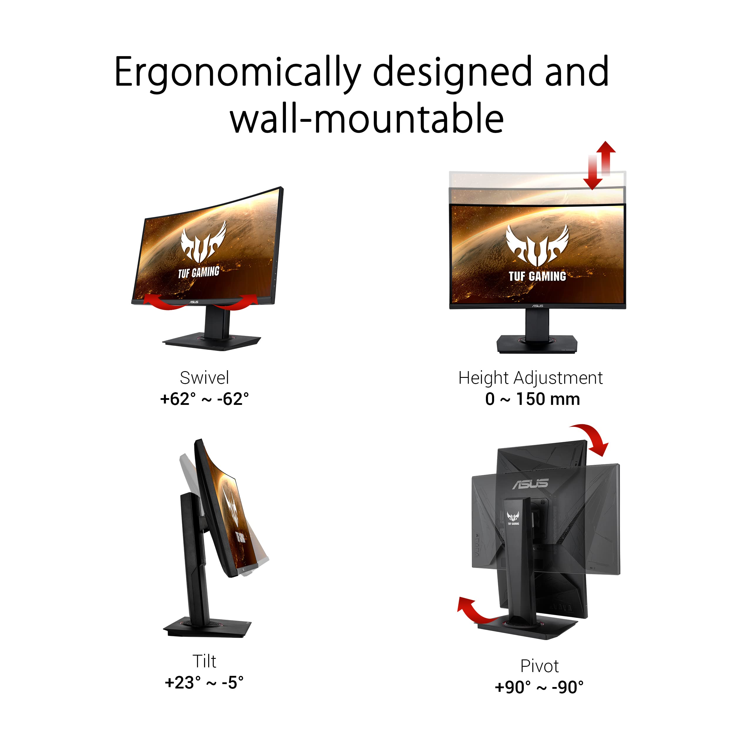 ASUS ROG Strix XG49VQ, Curved Ultra-Wide Gaming Monitor (3840 X 1080P, 144 Hz, USB 3.0 Freesync 2 HDR, Displayhdr 400, 125% sRGB, Dci-P3. 90%, Shadow Boost), 49", Black