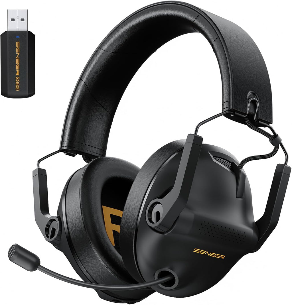 SG600 Wireless Gaming Headset for PC, PS5, PS4, Laptop, Mac, Nintendo Switch, 2.4GHz & Bluetooth 5.3 Gaming Headphones with Noise Canceling Mic, Stereo Sound, 70+Hr Battery, 15ms Latency