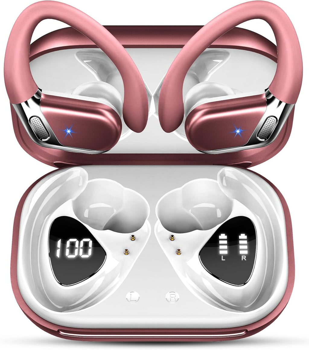 Bluetooth Headphones, Bluetooth 5.4 Sport Headphones with HiFi Stereo, 50 Hours Wireless Earphones In Ear Noise Cancelling ENC and 4 HD Mic, IP7 Waterproof Headphones, Earphones