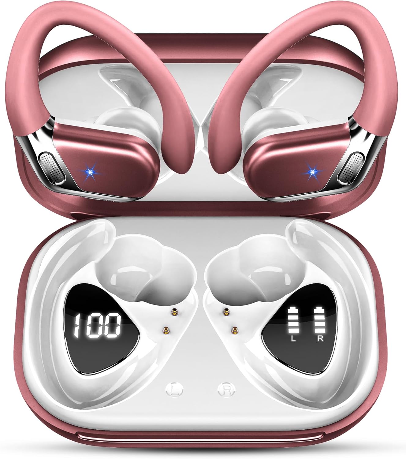 Bluetooth Headphones, Bluetooth 5.4 Sport Headphones with HiFi Stereo, 50 Hours Wireless Earphones In Ear Noise Cancelling ENC and 4 HD Mic, IP7 Waterproof Headphones, Earphones