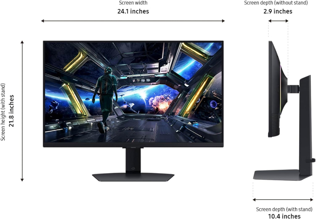 Samsung 27” Odyssey G7 (G70D) 4K UHD IPS 144Hz 1ms(GtG) Smart Gaming Monitor, G-Sync Compatible, AMD Freesync Premium, Vivid Colors, Adjustable Stand, Black Equalizer, LS27DG702ENXZA