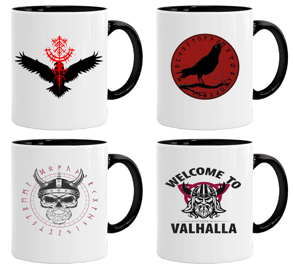 Jungle Mug Caneca Viking nórdica | Caneca de presente para homens idosos, pai, avô, caneca de café, design viking, design de caveira e martelo de Thors (VIKING022)
