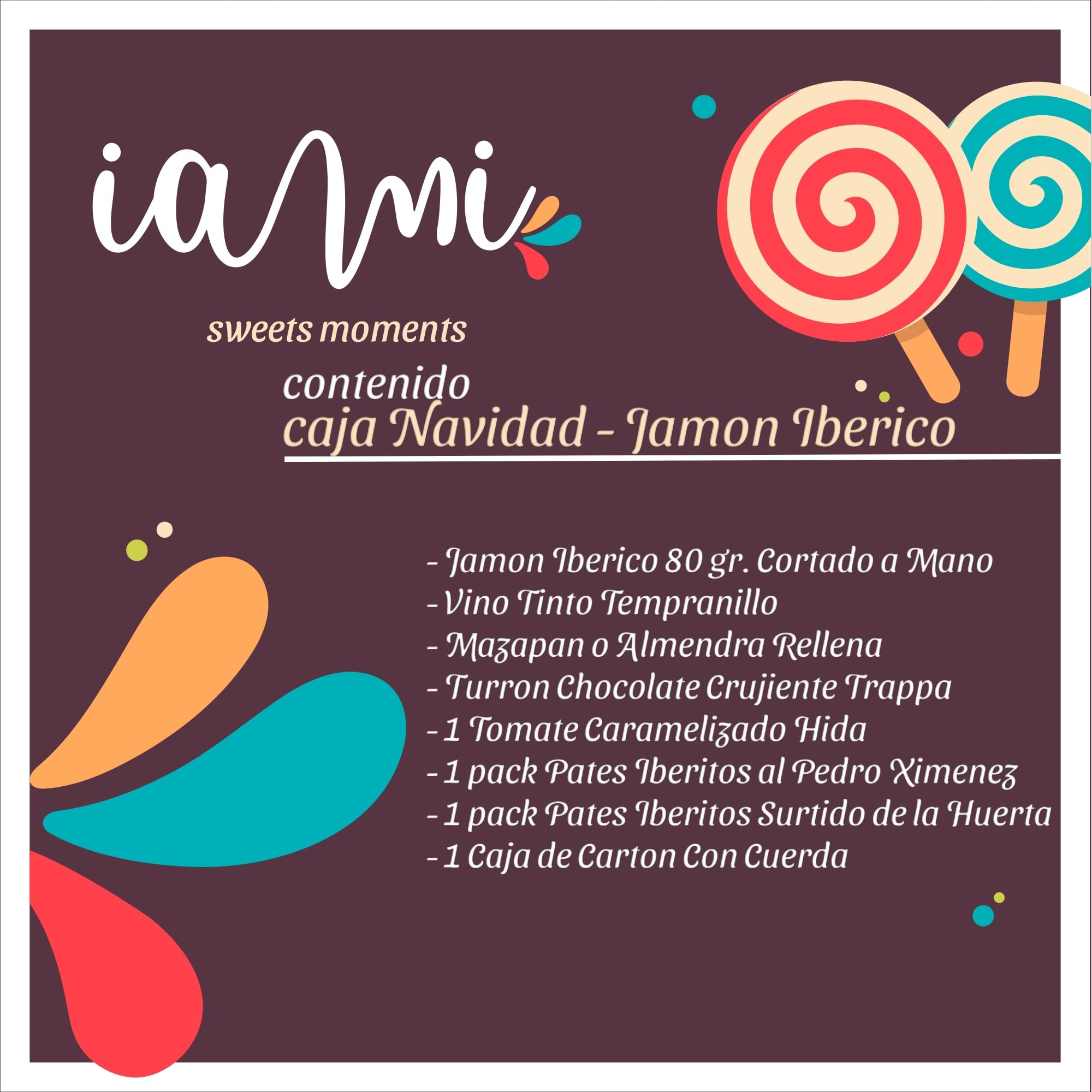 Cesto Gourmet para oferecer M | Perfeita como presente cesta de Natal para empresas, presunto ibérico de isca vinho tempranillo creme de morcela e creme de sobretudo par par PX pack polvones e balões