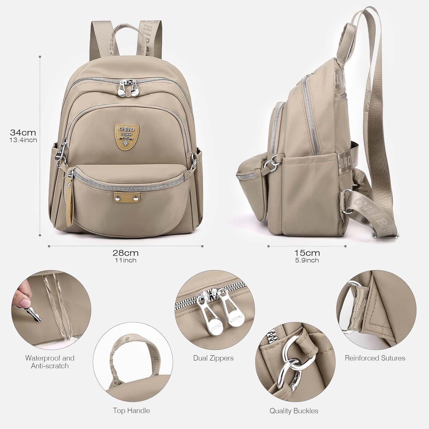 SPAHER Mochila anti-roubo casual para mulher, impermeável, mala de mão, viagem, nylon, pequena, escola, presente para meninas e uso diário, Roxo, Mochilas daypack