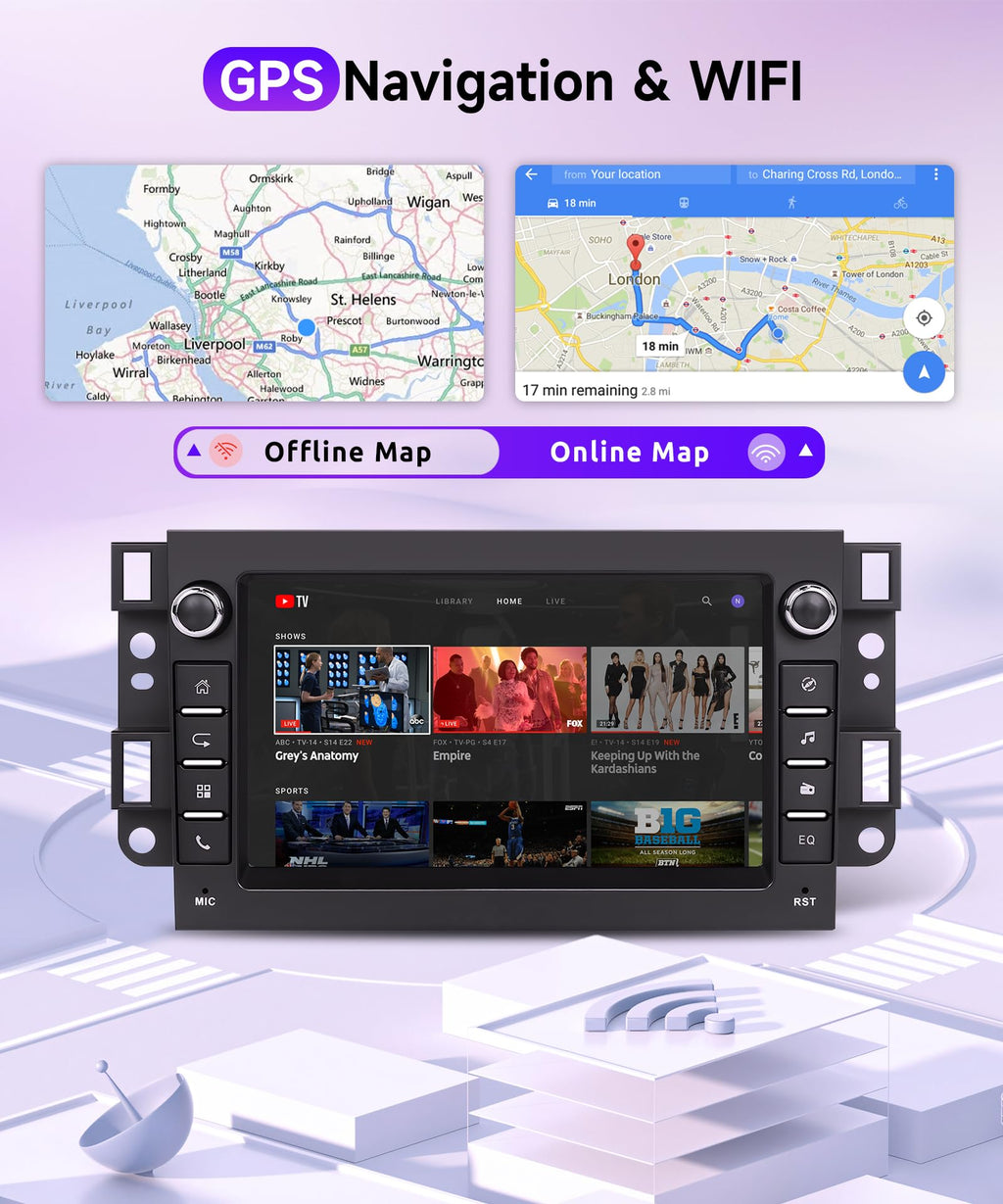 4G+64G Wireless Carplay Android 13 Car Radio 2 Din for Chevrolet Aveo Captiva Epica Holden Daewoo Pontiac 7 Inch Car Radio with Android Auto GPS Navi WiFi Bluetooth FM/RDS Rear Camera