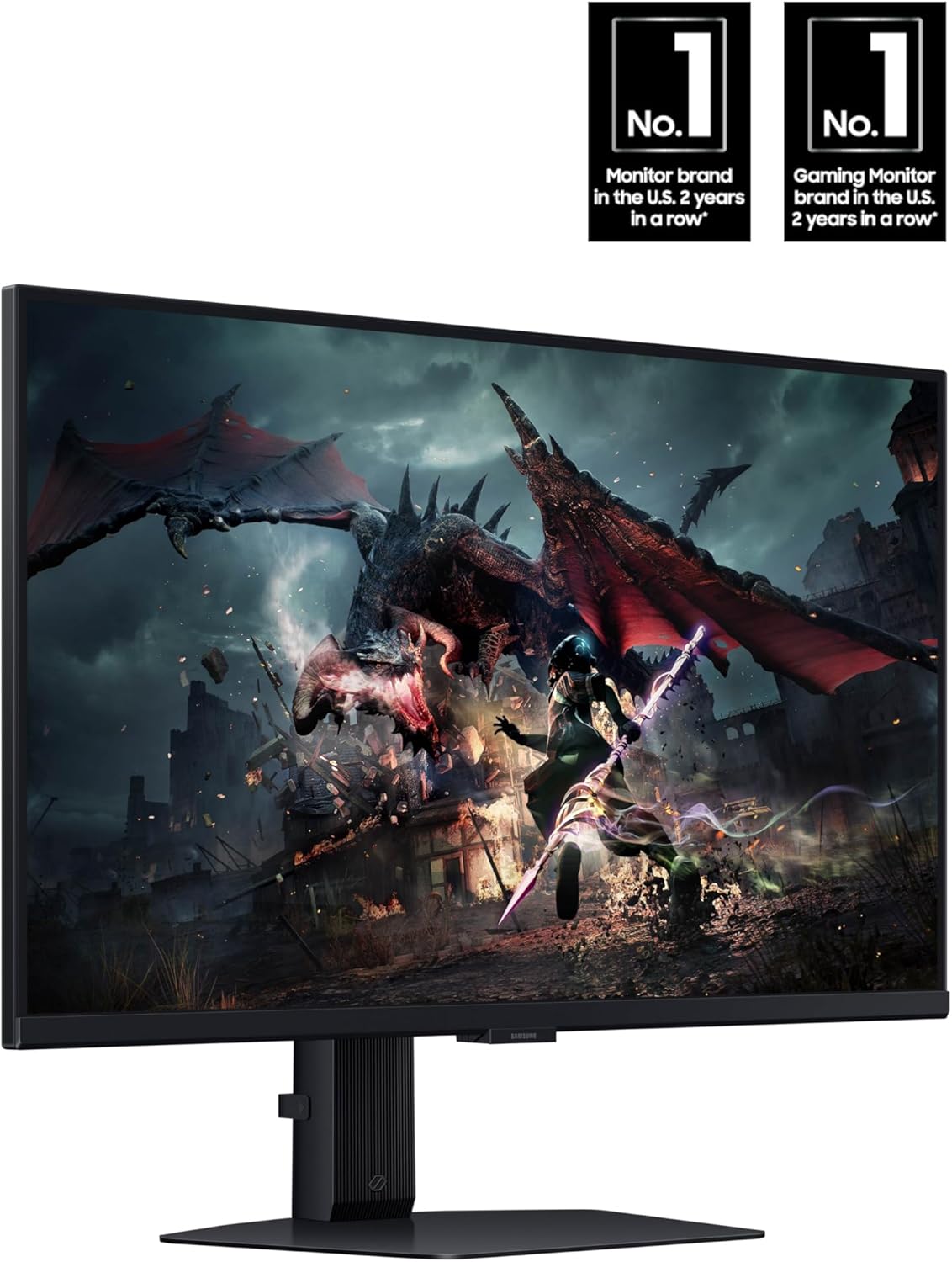 SAMSUNG 27-Inch Odyssey G50D Series QHD Fast IPS G-Sync Compatible Gaming Monitor, 1ms, VESA DisplayHDR 400, 180Hz, AMD FreeSync, Adjustable Stand, Eye Saver Mode, LS27DG500ENXZA
