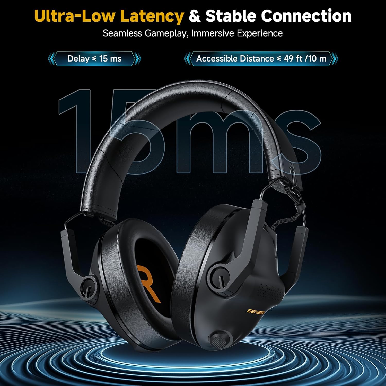 SG600 Wireless Gaming Headset for PC, PS5, PS4, Laptop, Mac, Nintendo Switch, 2.4GHz & Bluetooth 5.3 Gaming Headphones with Noise Canceling Mic, Stereo Sound, 70+Hr Battery, 15ms Latency