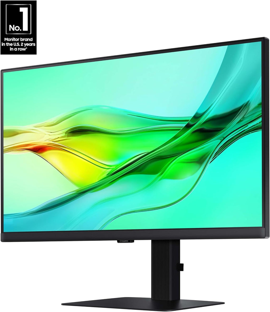 SAMSUNG 24" ViewFinity S6 (S60UD) Series QHD High Resolution Computer Monitor, 100Hz, HDR10, USB-C, Built-In LAN Port, Daisy Chain Support, Easy Setup, Height Adjustable Stand, LS24D606UANXZA, 2024
