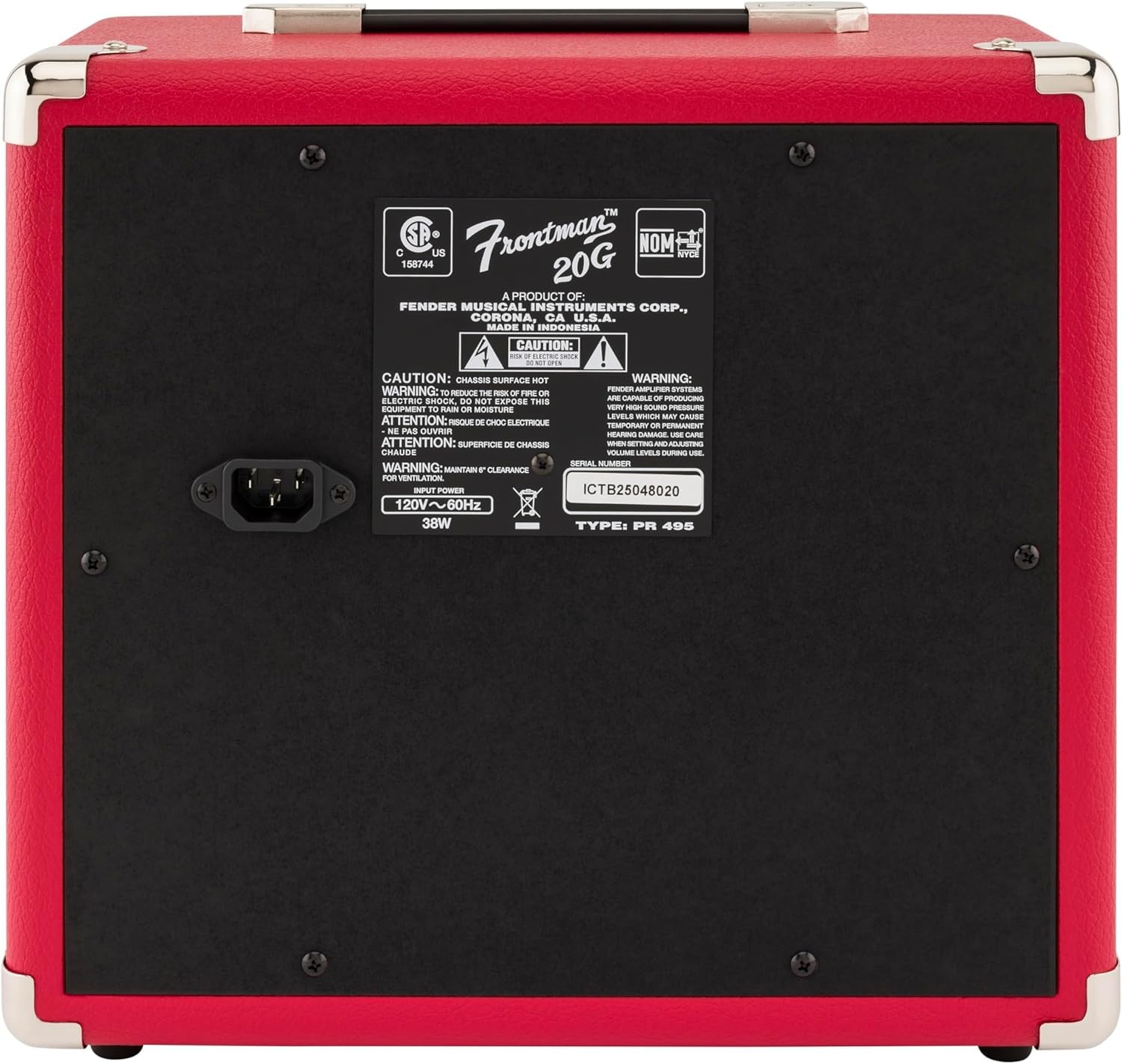 Fender Frontman 20G Combo Amplifier for Guitar, Wide Studio Ideal for Electric Guitar