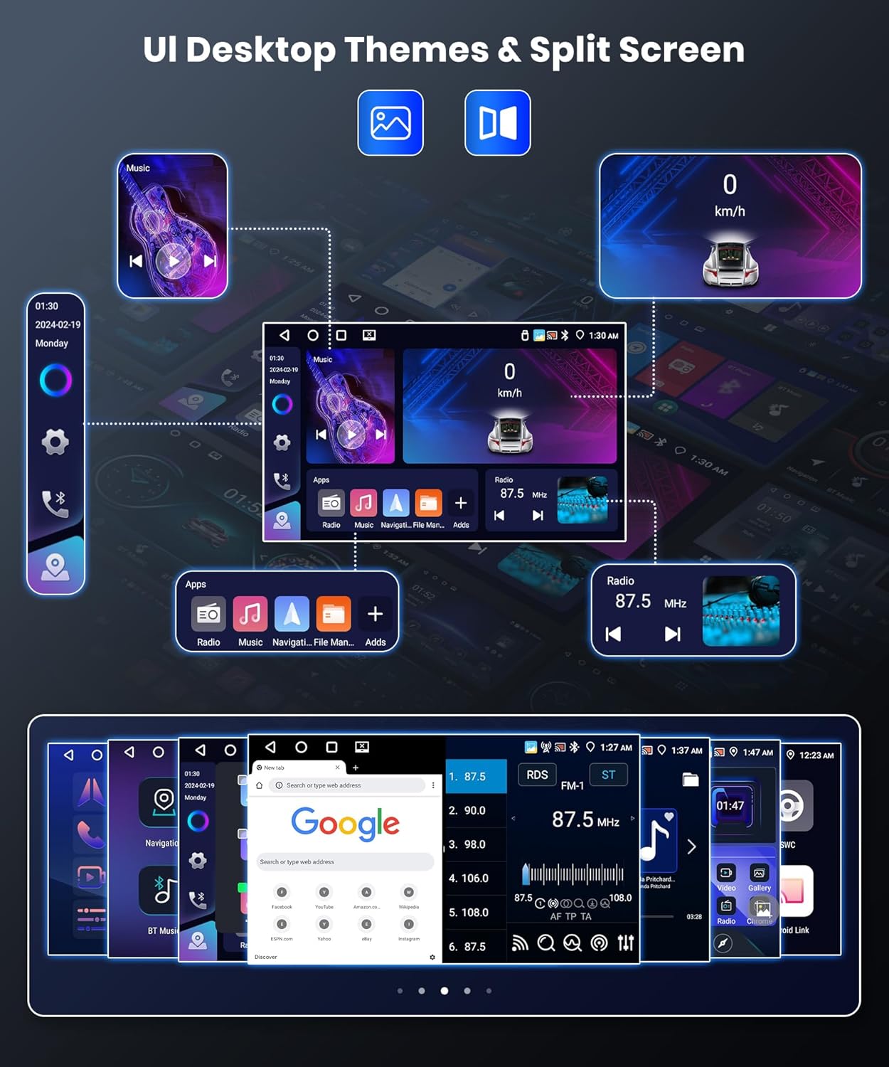 4G+64G Wireless Carplay Android Car Radio 2 DIN for Toyota RAV4 2007-2012 with Android Auto Navi GPS WiFi 9 Inch Car Radio with Mirror Link Bluetooth FM/RDS/DAB/DVR/32 EQ/SWC Rear Camera