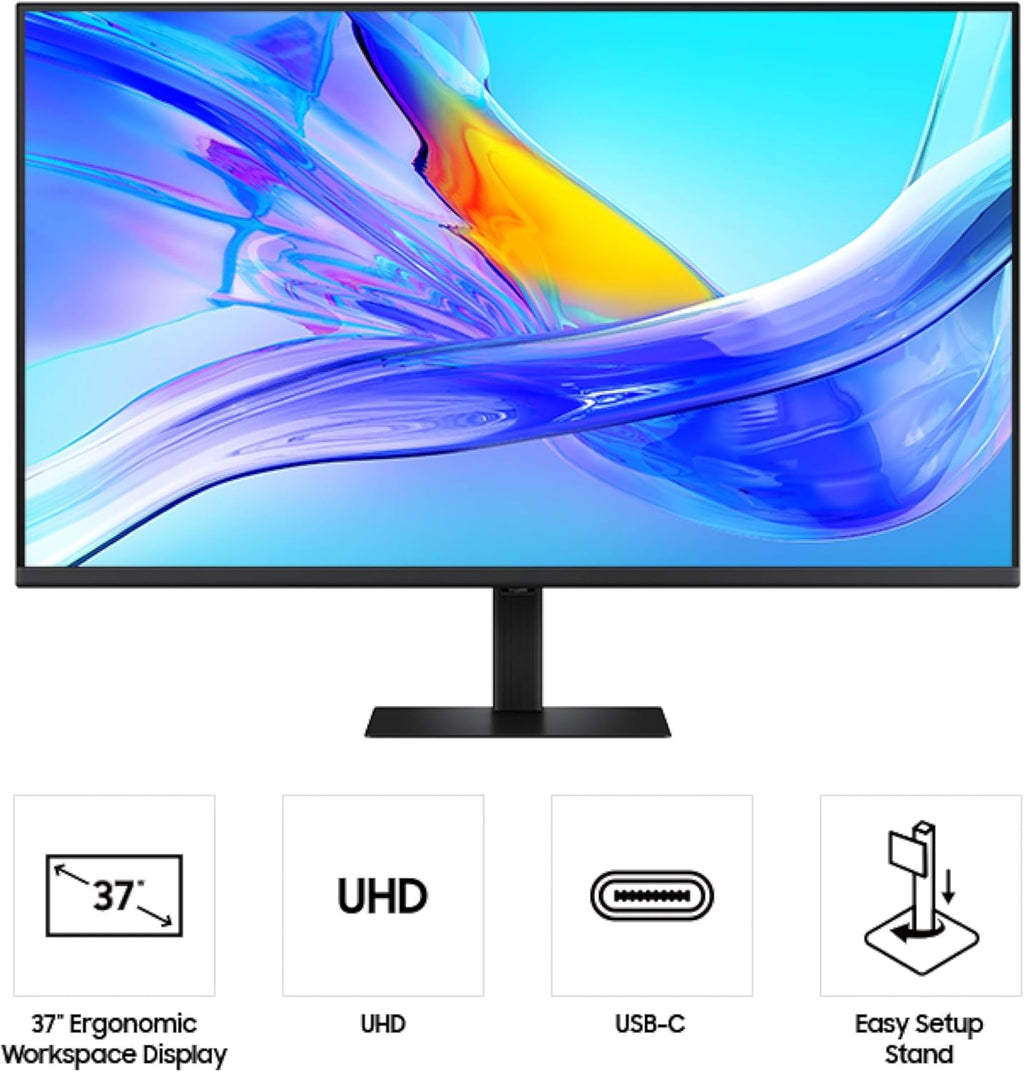 Samsung 37” ViewFinity S8 (S80UD) 4K UHD HDR10 High Resolution Monitor with USB-C and Ergonomic Design, Built-in KVM Switch, Intelligent Eye Care, LS37D800UANXZA, 2025
