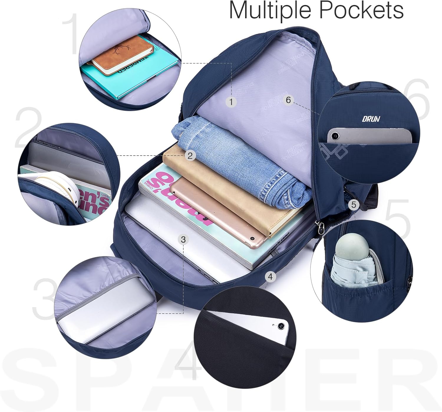 SPAHER 40 x 30 x 15 Mochila de viagem cabine avion ar Europa Wizzair mochila cabine 20 l impermeável mala cabine British Airways mochila viagem computador portátil 15,6 polegadas para homem e mulher