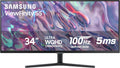 SAMSUNG 34" ViewFinity S50GC Series Ultra-WQHD Monitor, 100Hz, 5ms, HDR10, AMD FreeSync, Eye Care, Borderless Design, PIP, PBP, LS34C502GANXZA, 2023, Black