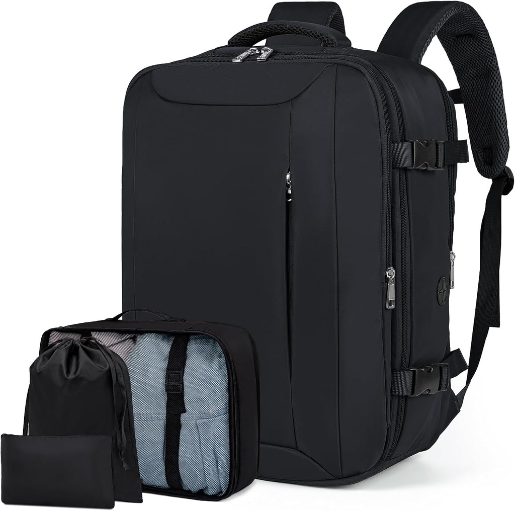 Mochila Viaje Cabina Avion 45x36x20, Mochila de Viaje para Easyjet con 3 Organizadores Equipaje de Mano con Bolsillo Antirrobo
