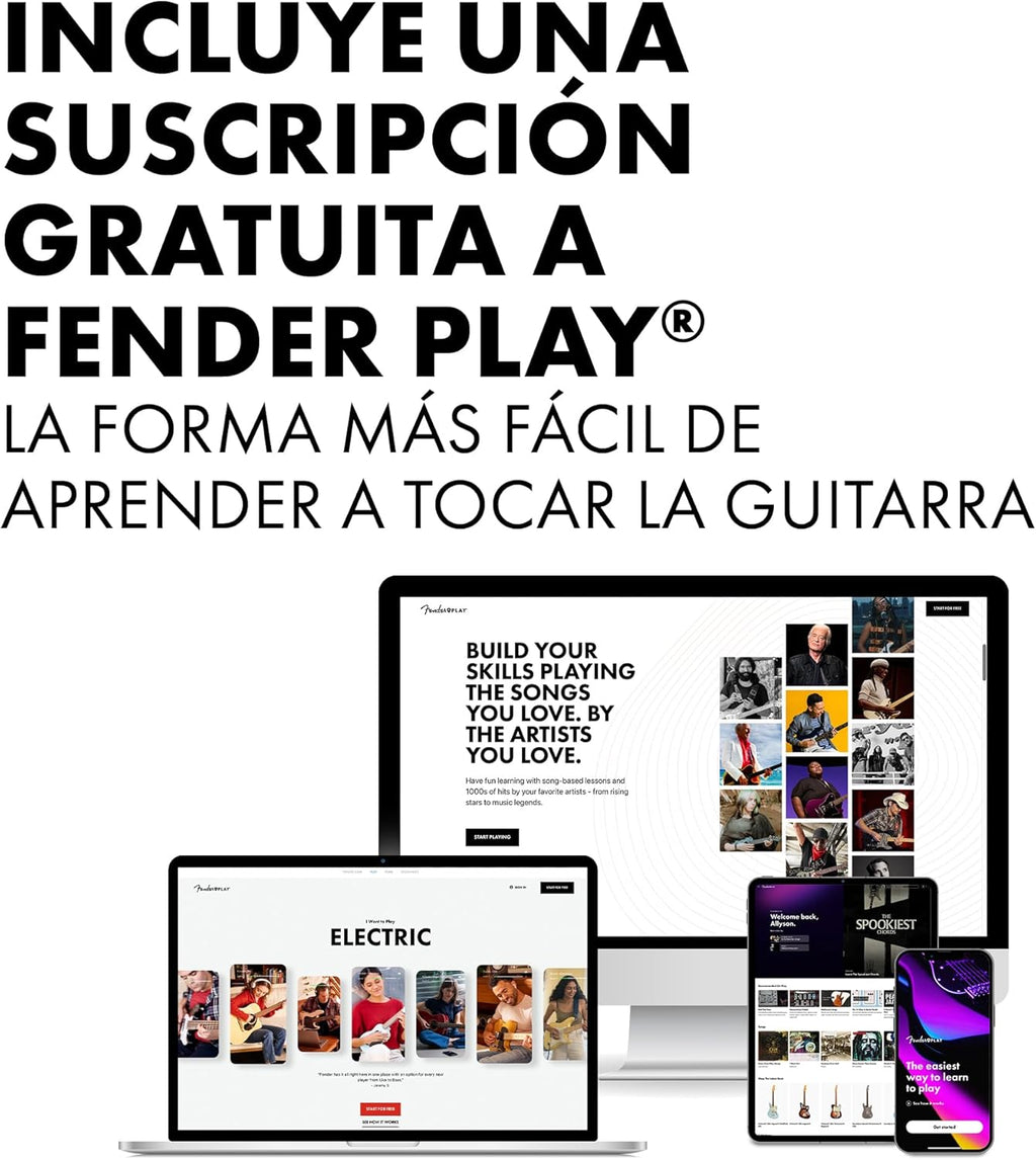 Fender CA Debut Guitarra Redondo Dreadnought CE Acústica, Guitarra para Principiantes, con 2 Años de Garantía, Black