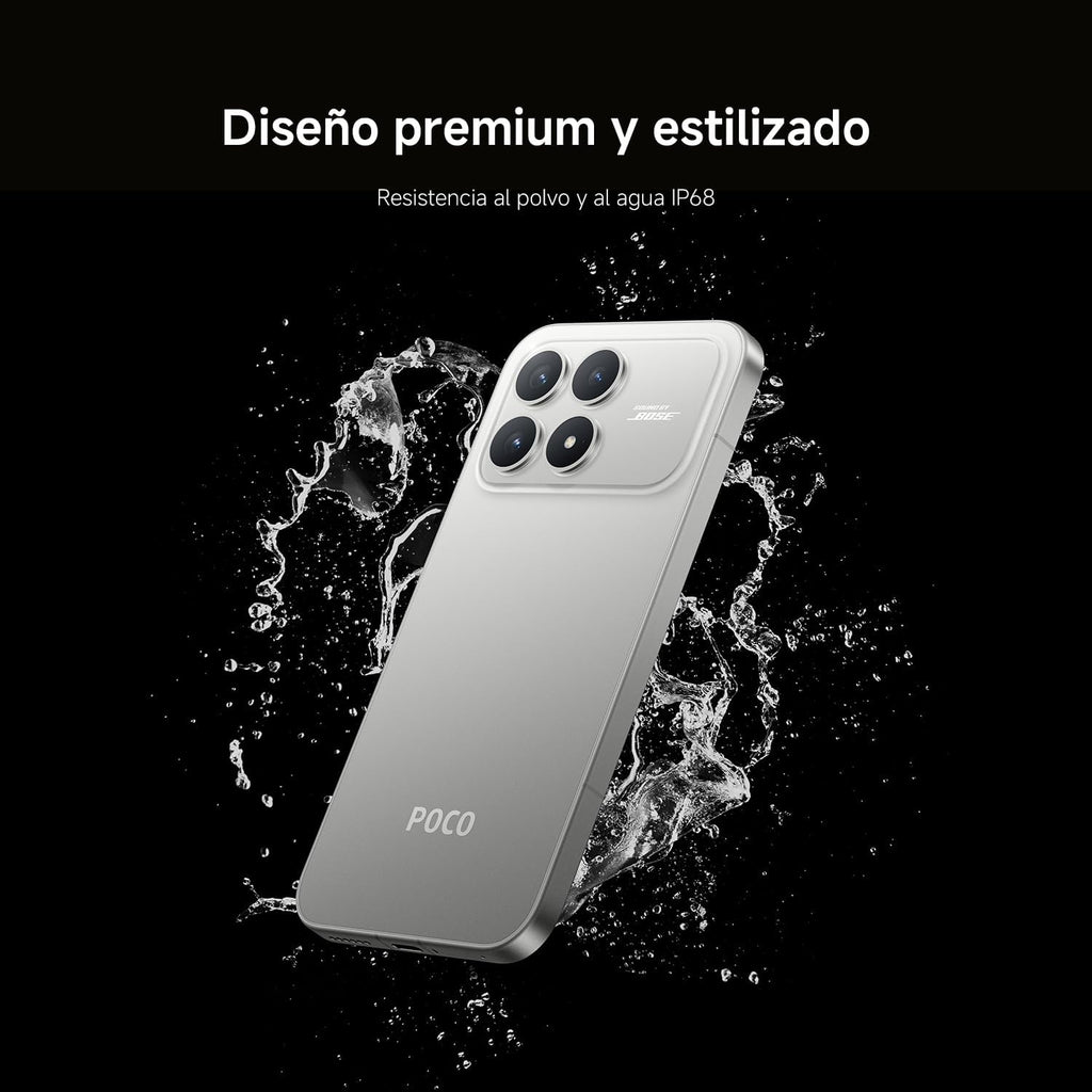 XIAOMI POCO F8 Pro - Smartphone de 12+256GB, Triple cámara de 50MP con OIS, Pantalla AMOLED de 6,59” 120Hz, Snapdragon 8 Elite, Hypercharge 100W, Cargador no Incluido, Azul (Versión ES)