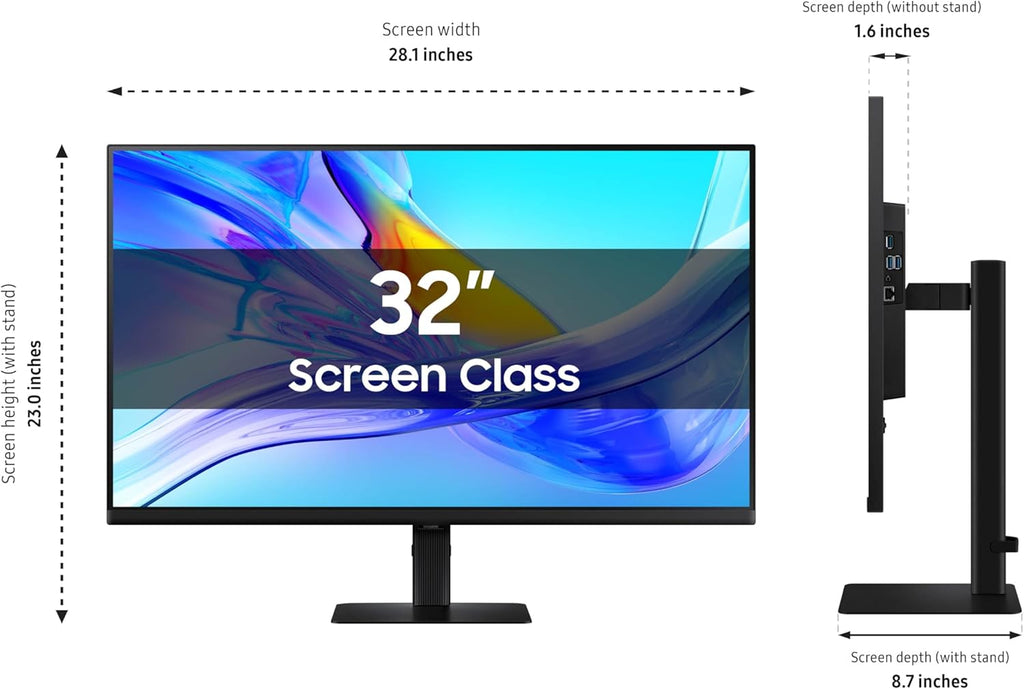 Samsung 32” ViewFinity S8 (S80UD) 4K UHD IPS HDR10 High Resolution Monitor, USB-C, Built-in Speakers, Ergonomic Stand, Built-in KVM Switch, Intelligent Eye Care, LS32D808UBNXGO, 2025