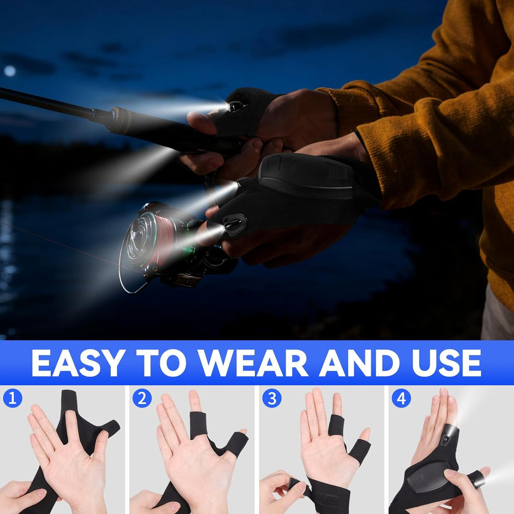 1 Pair of LED Flashlights, Gifts for Men, Fishing Gloves, Gifts for Men, Birthday Gifts Gadgets for Men, Gifts for Dad, Advent Calendar